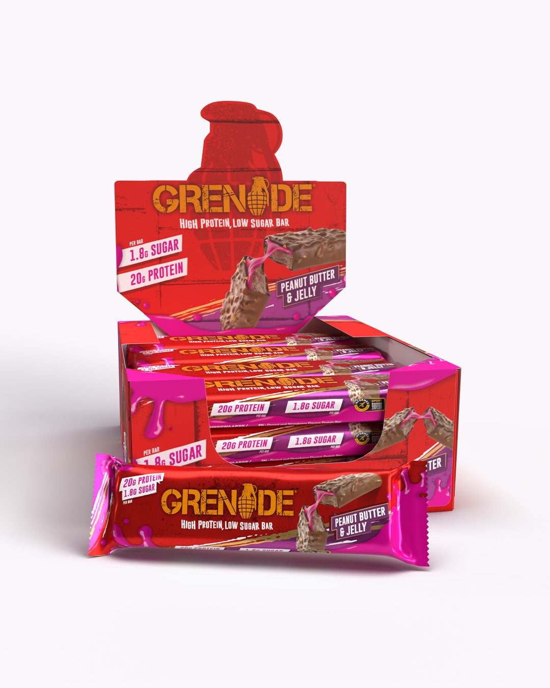 Grenade Peanut Butter & Jelly Protein Bar x12