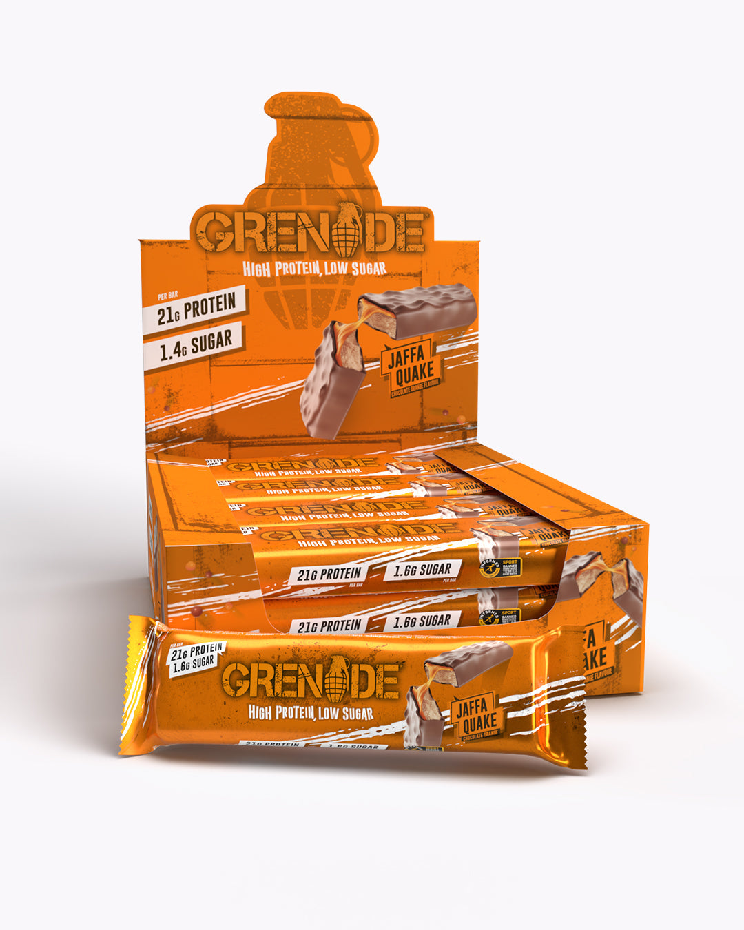 Grenade Jaffa Quake Protein Bar x12