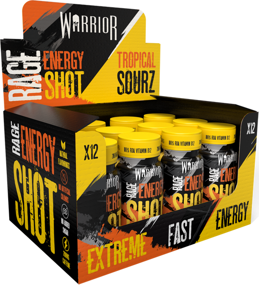 Warrior Pre-Workout Energy Shots - 12x 60ml Tropical Sourz